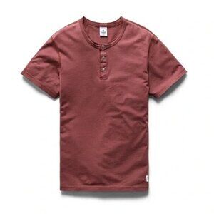 [NWT] Reigning Champ Ringspun Lightweight Jersey Short Sleeve Henley Tee Russet